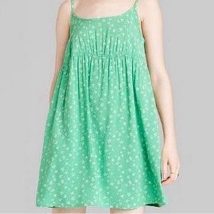 Green dress with white flowers